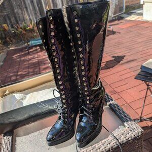 Morbid Threads pleather high heeled boots